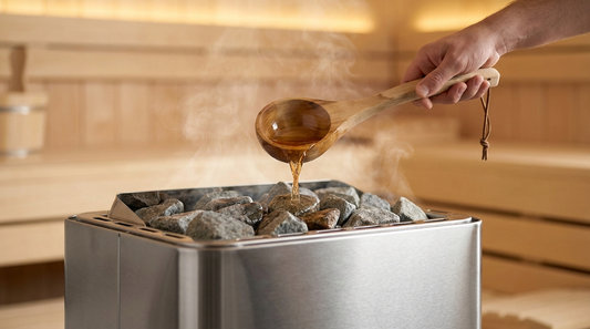 Birkensud als Aufguss in der Heimsauna sicher verwenden ohne Brandgefahr.