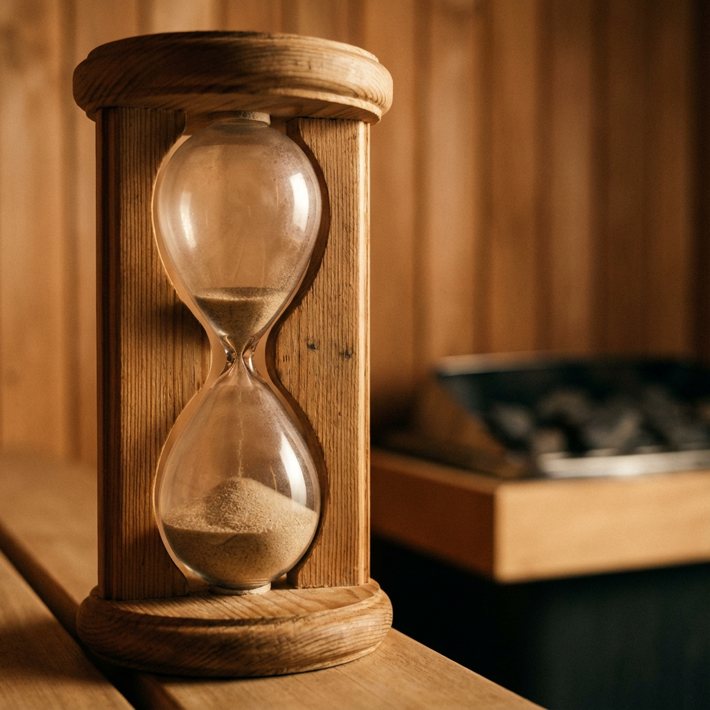 Wie lange saunieren? Die ideale saunaverweil Dauer liegt bei 8 bis 12 Minuten.