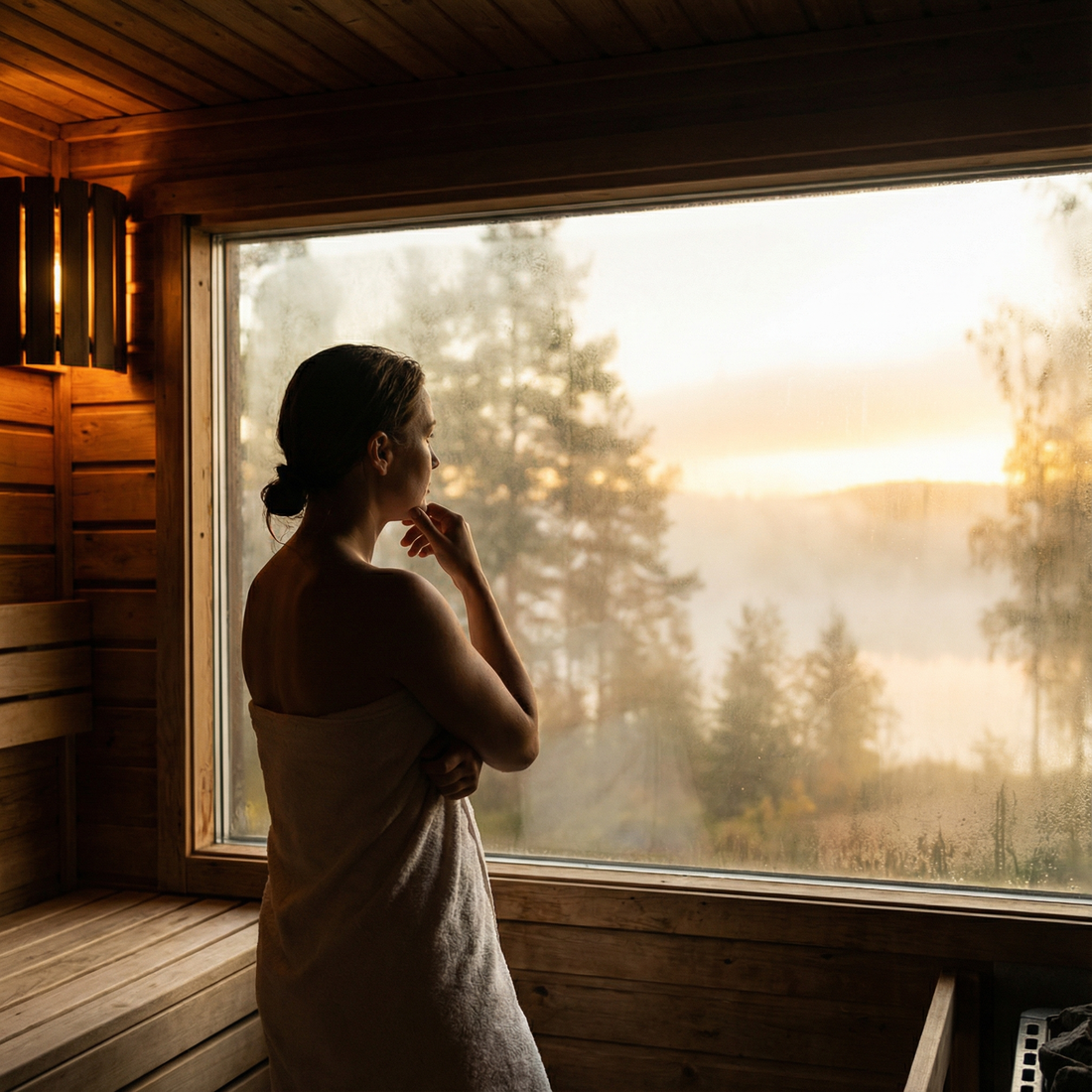 Ein friedlicher Moment in der Sauna, der hilft, neue Kraft zu sammeln.