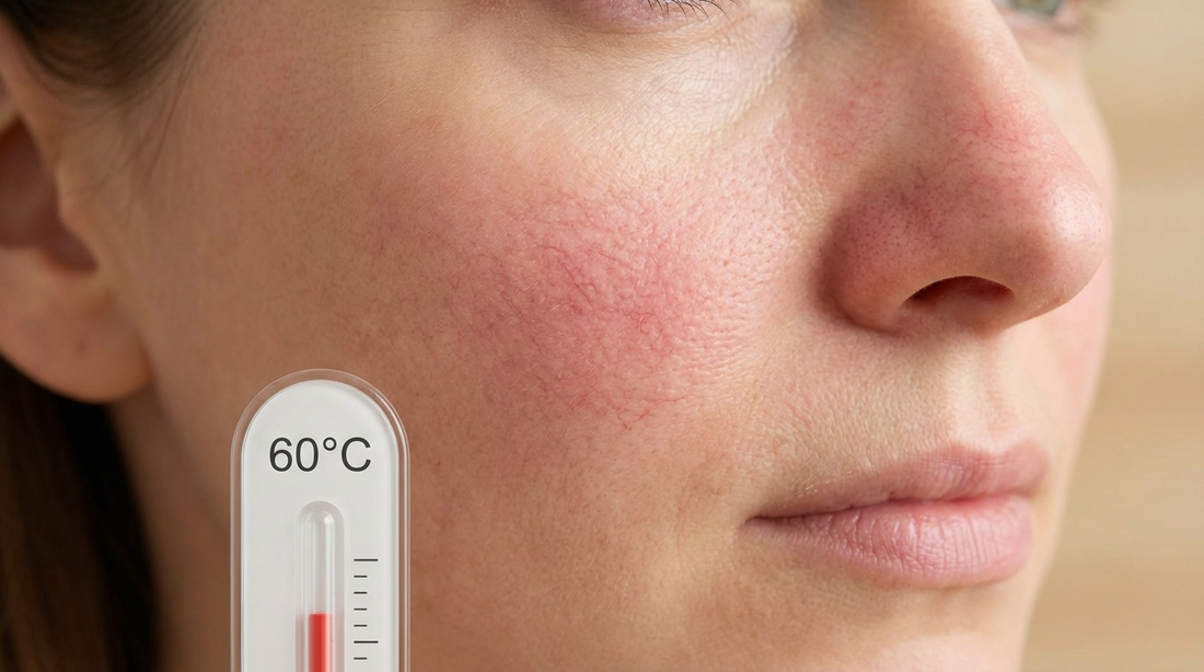 Rötungen bei Couperose und Rosacea erfordern milde Sauna-Temperaturen.