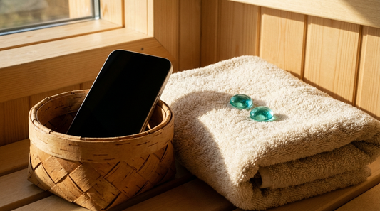 Digital Detox in der Sauna: Handyverbot sorgt für echte Entspannung beim Aufguss.