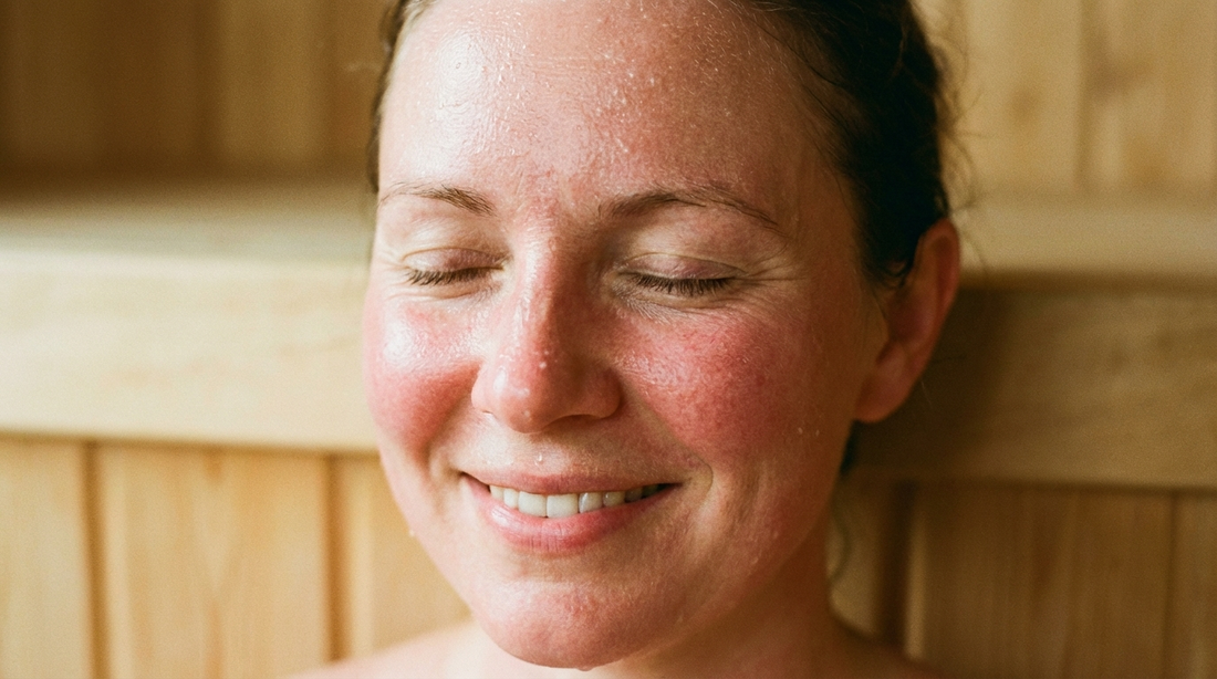 Der Sauna-Glow: Rosige, gut durchblutete Haut durch regelmäßiges Saunieren.