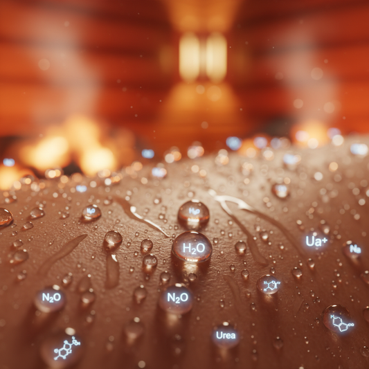 Schweiß Zusammensetzung Sauna: Neben Wasser werden Elektrolyte und Harnstoff ausgeschieden.