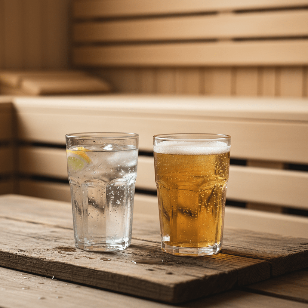 Was trinken nach Sauna: Erfrischendes Wasser mit Zitrone und isotonische Apfelschorle – die perfekten Durstlöscher zur Rehydrierung nach dem Schwitzen