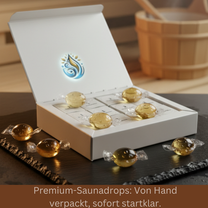 Saunadrops: 1 Drop = 1 perfekter Aufguss – die Saunadrops Mix Box (12 Stück)